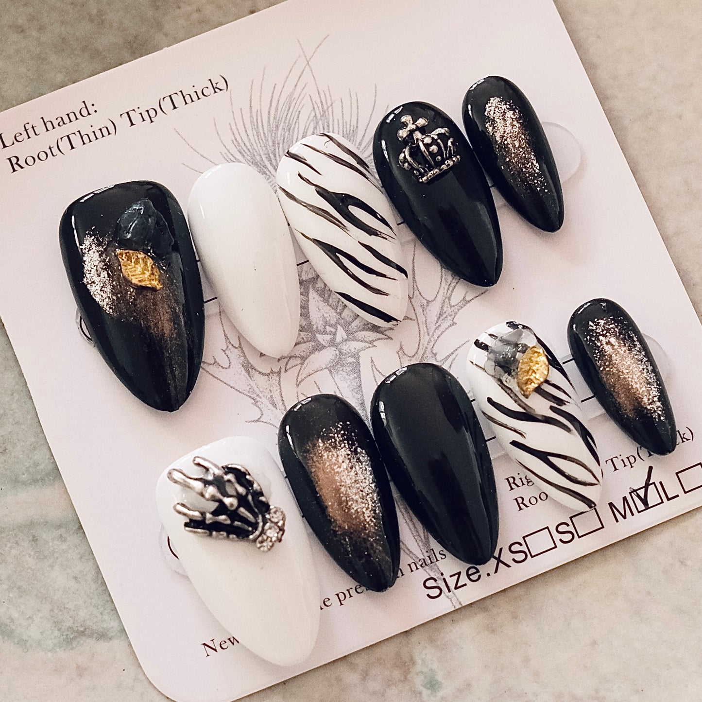 Handmade Press On Nails - Srtipes