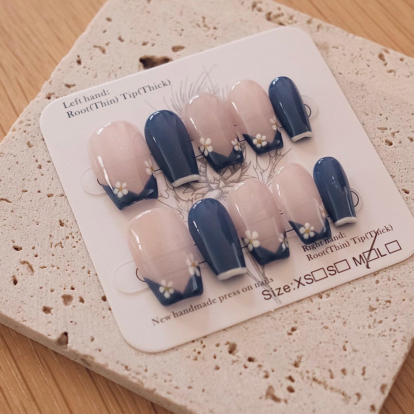 Handmade Press On Nails - Berry Blue
