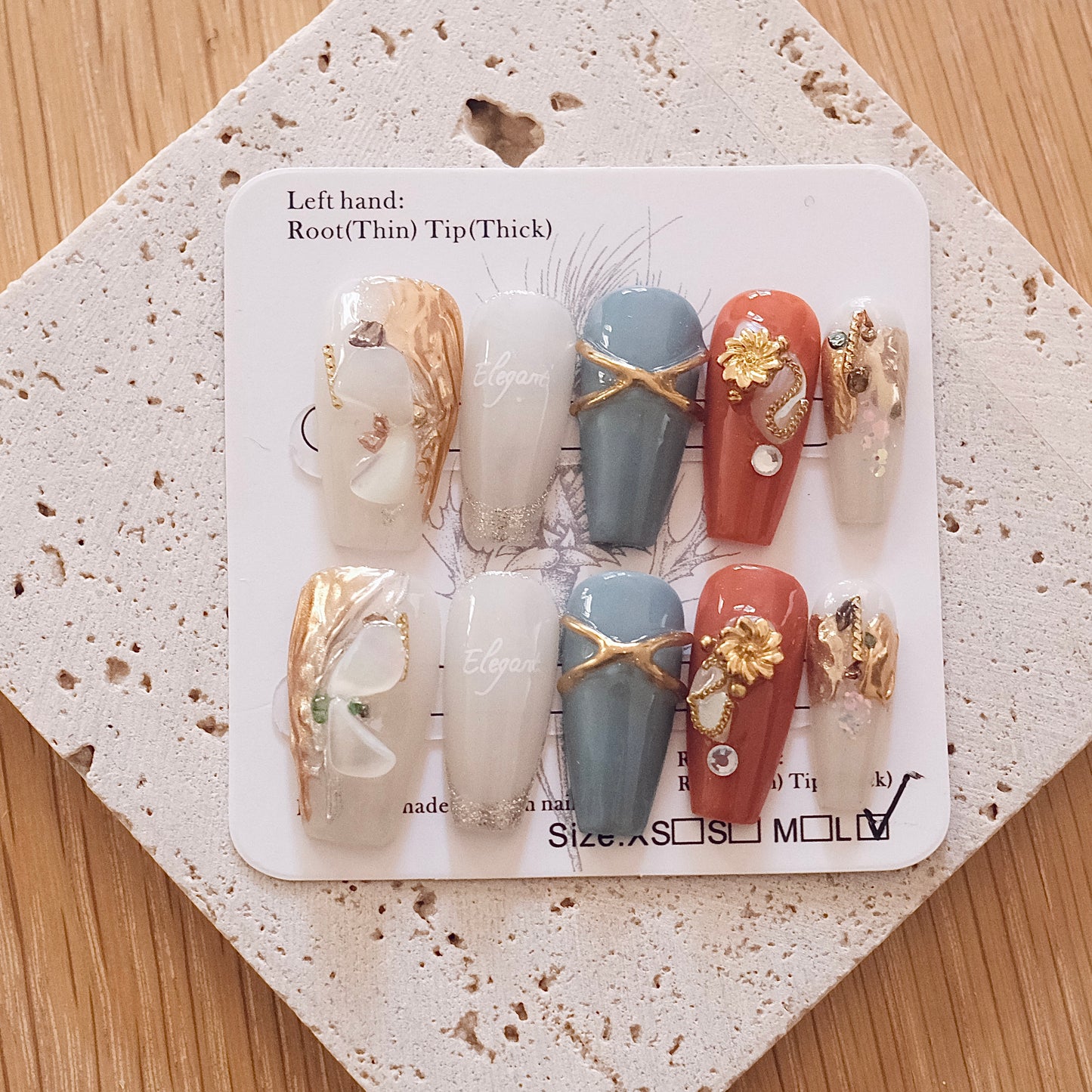 Handmade Press On Nails - Rustic